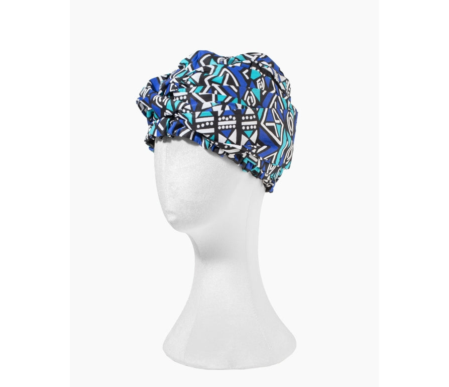 African Fabs Easy headwrap with satin lined hair bonnet - Turban with satin-lined bonnet