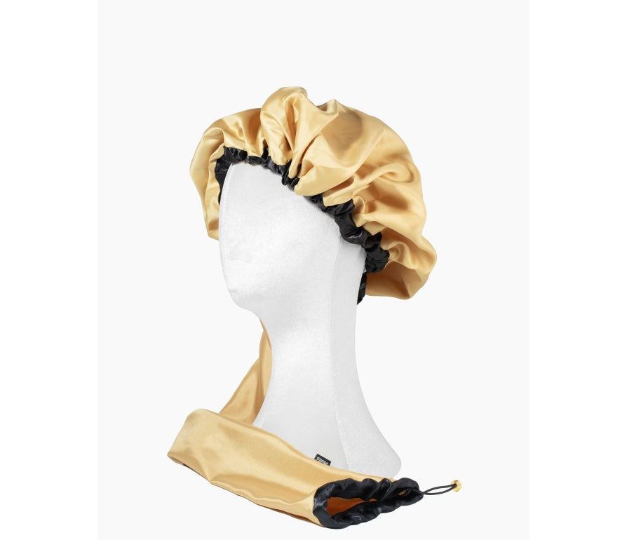 Pretty Curly Girl & Soulta Gold Satin Diffuser Cap - Cap for drying curly hair - Gold