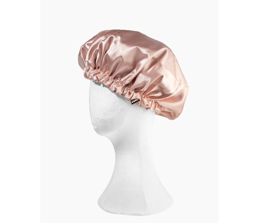 Nina Scrunchies - Handmade satin bonnet with elastic for curly hair - Powder pink