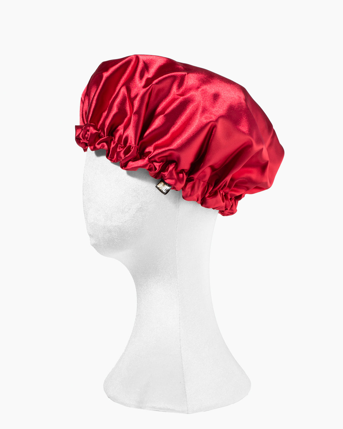 Nina Scrunchies - Handmade satin bonnet with elastic for curly hair - Burgundy
