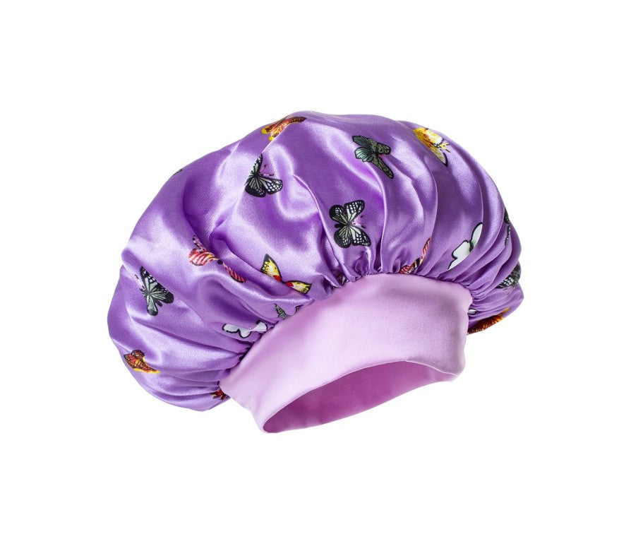 Satin Hair Bonnet - Saténová detská čiapka pre kučeravé vlasy s jemným lemom
