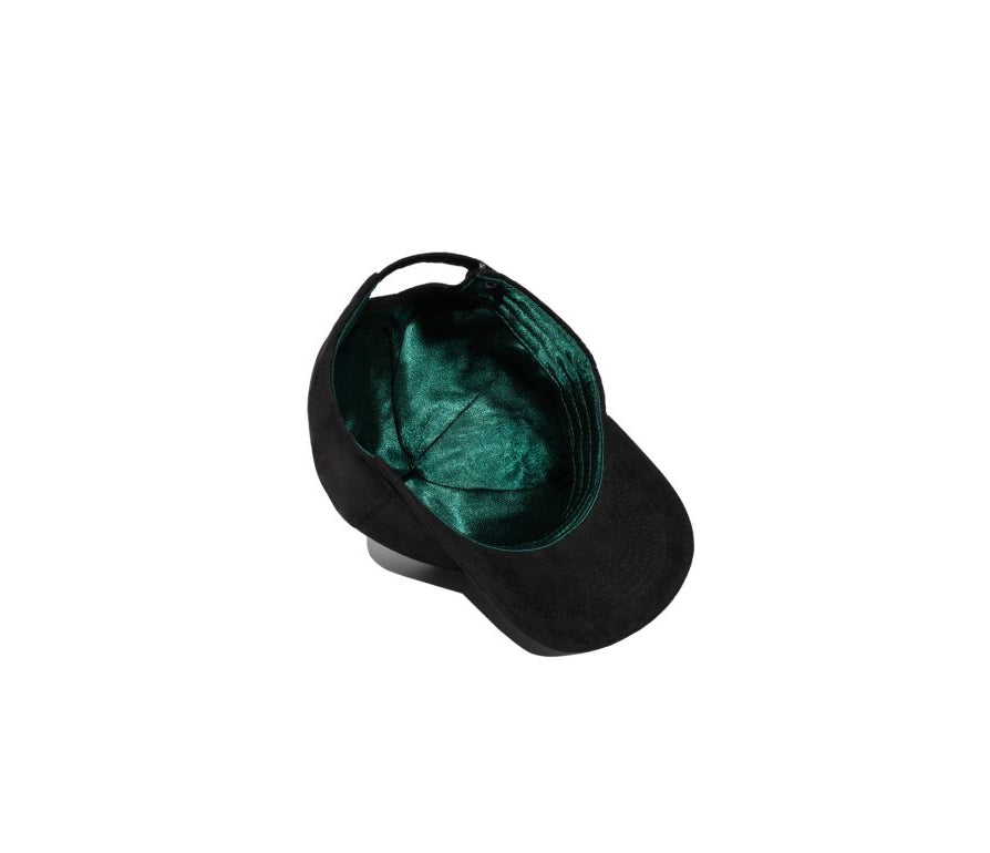 Suede Satin-Lined Baseball Cap - Šiltovka so saténovou podšívkou pre kučeravé vlasy