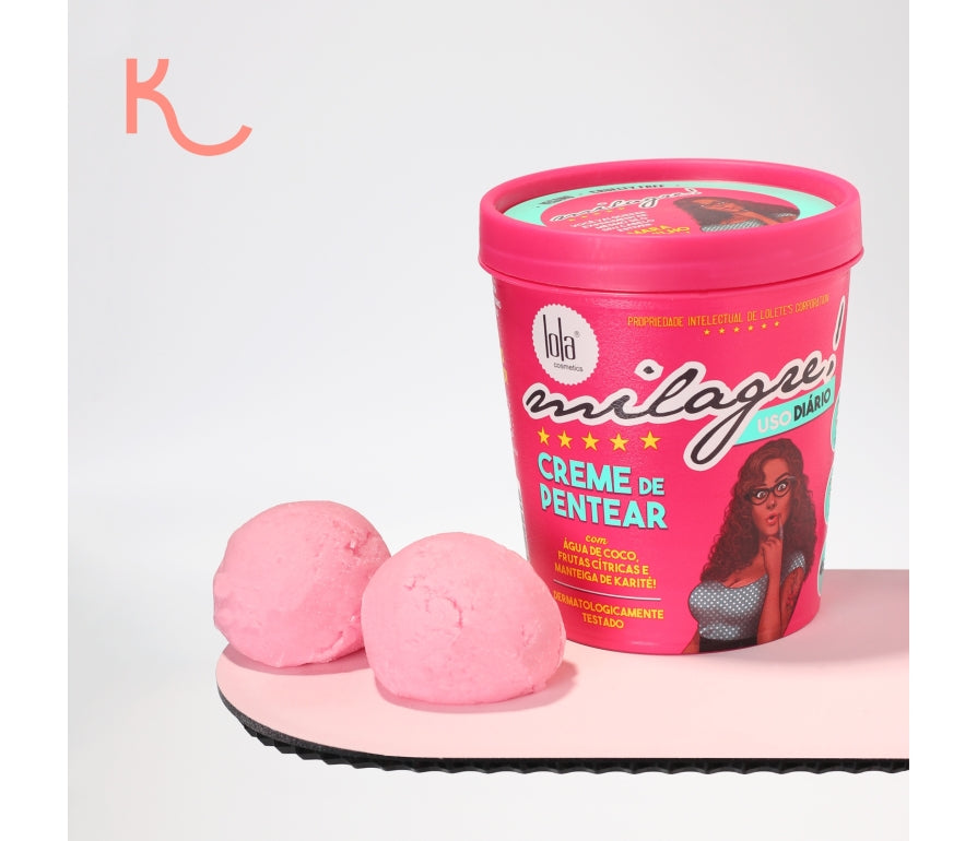 Lola Cosmetics Milagre Crema de Pentear - 3 v 1 Krém, kondicionér a maska na kudrnaté vlasy 450 g