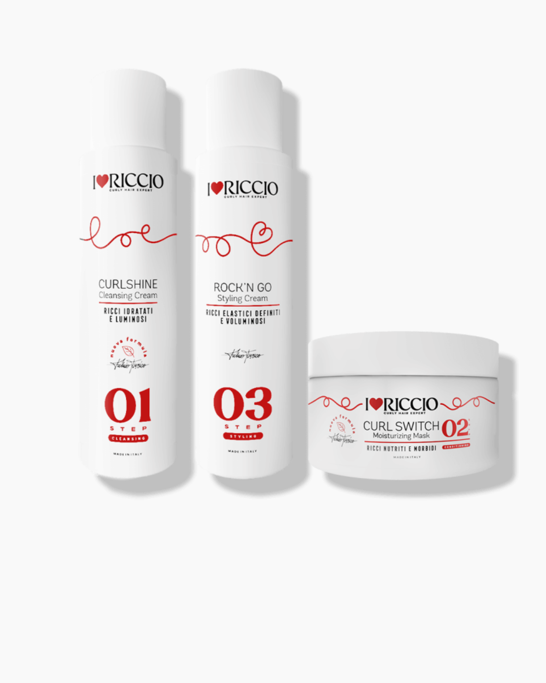 I Love Riccio - Cestovní sada na hydrataci pro vlny a kudrliny 3x100 ml