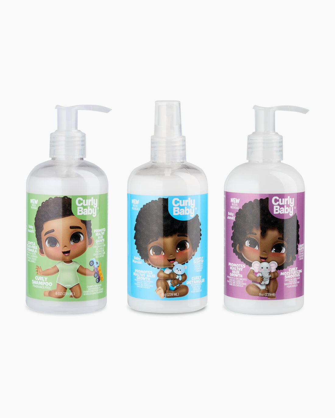 CurlyBaby Baby Boy Bundle - Sada produktů pro chlapecké kudrnaté vlásky 3x239 ml