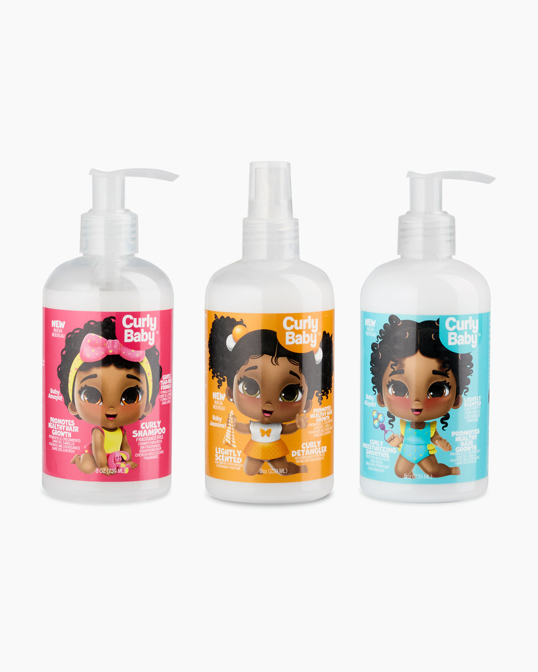 CurlyBaby Baby Girl Bundle - Sada produktů pro dívčí kudrnaté vlásky 3x239 ml