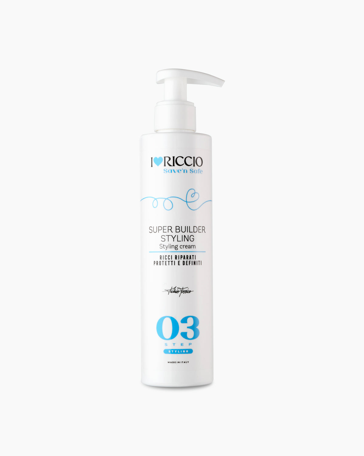 I Love Riccio Crema modellante Super Builder Styling Curl Save’n Safe - Ochranný stylingový krém na (od)barvené kudrliny 250 ml