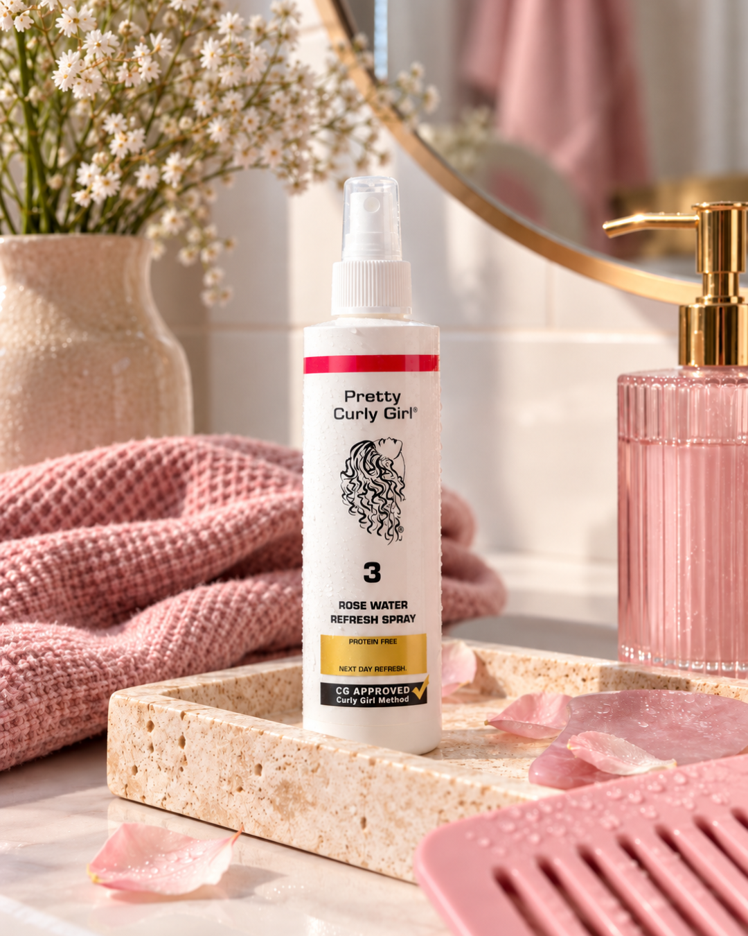 Pretty Curly Girl Rose Water Refresh - Refresh sprej s růžovou vodou 250 ml