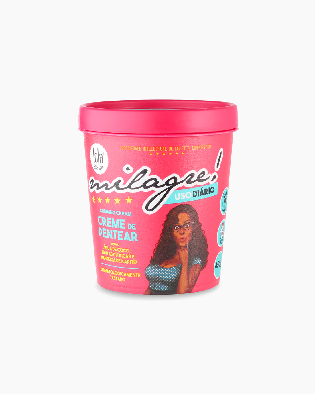Lola Cosmetics Milagre Crema de Pentear - 3 v 1 Krém, kondicionér a maska na kudrnaté vlasy 450 g