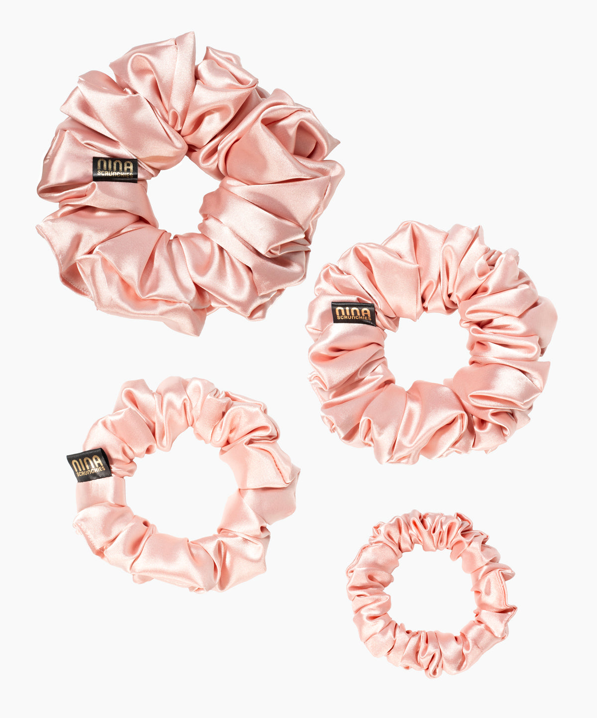 Nina Scrunchies Satin Scrunchie - Szatén hajgumi göndör hajra - Púderrózsaszín