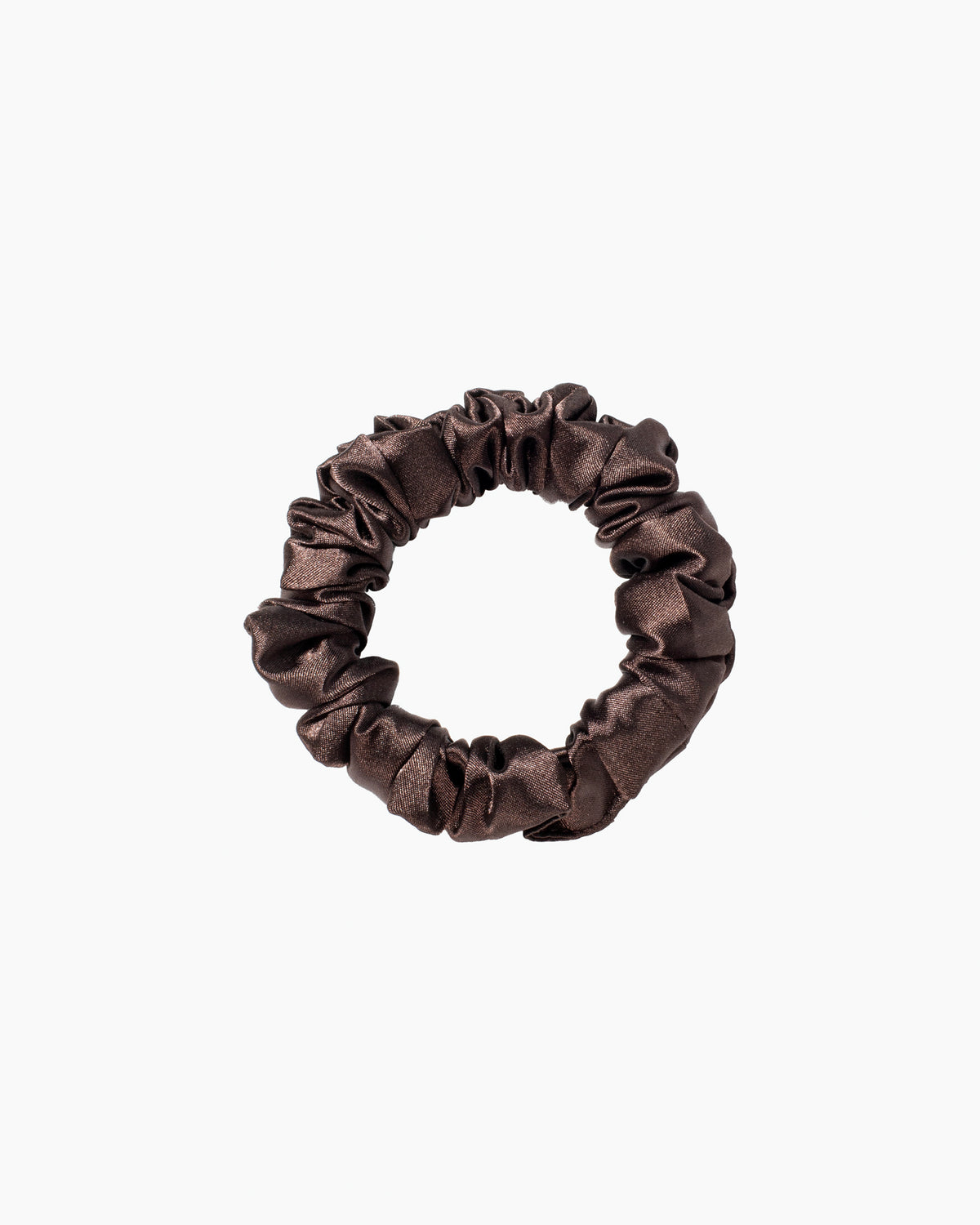 Nina Scrunchies Satin Scrunchie - Satin hair tie for curly hair - Dark brown MOKA