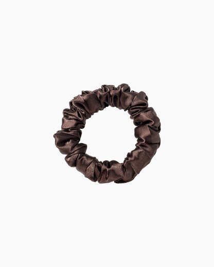 Nina Scrunchies Satin Scrunchie - Satin hair tie for curly hair - Dark brown MOKA