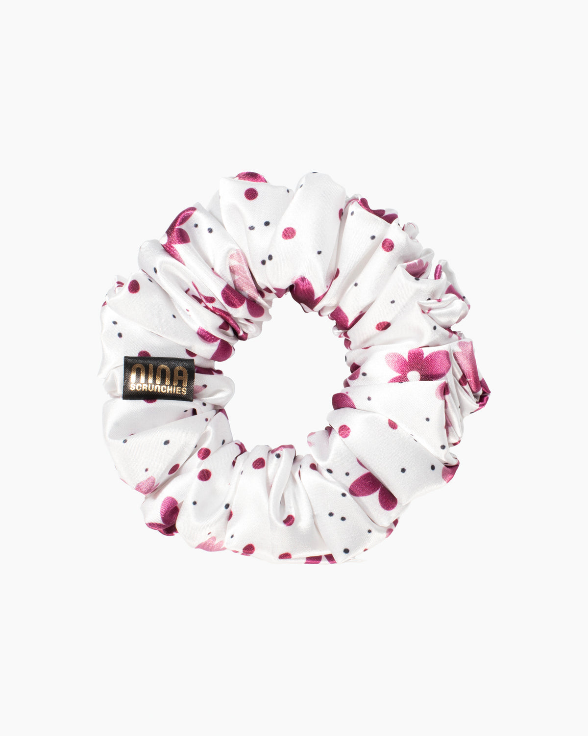 Nina Scrunchies Satin Scrunchie - Saténová gumička pro kudrnaté vlasy - Velvet flora