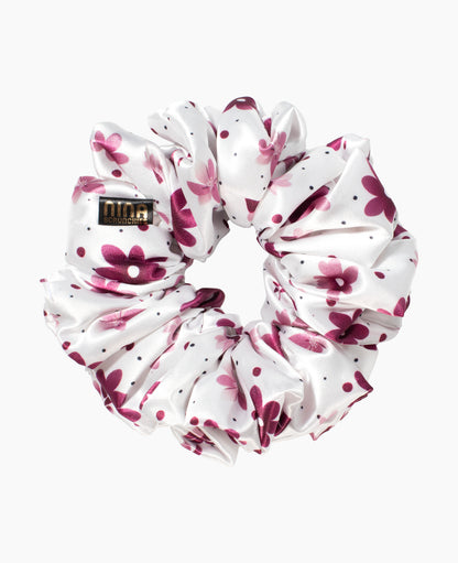 Nina Scrunchies Satin Scrunchie - Saténová gumička pro kudrnaté vlasy - Velvet flora