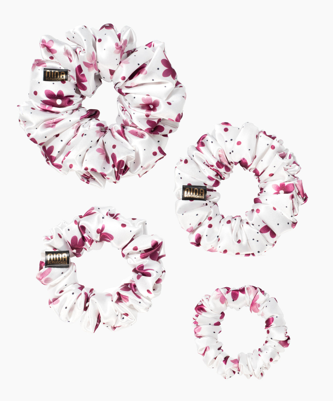 Nina Scrunchies Satin Scrunchie - Saténová gumička pro kudrnaté vlasy - Velvet flora
