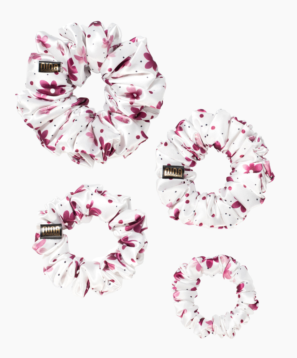 Nina Scrunchies Satin Scrunchie - Saténová gumička pro kudrnaté vlasy - Velvet flora