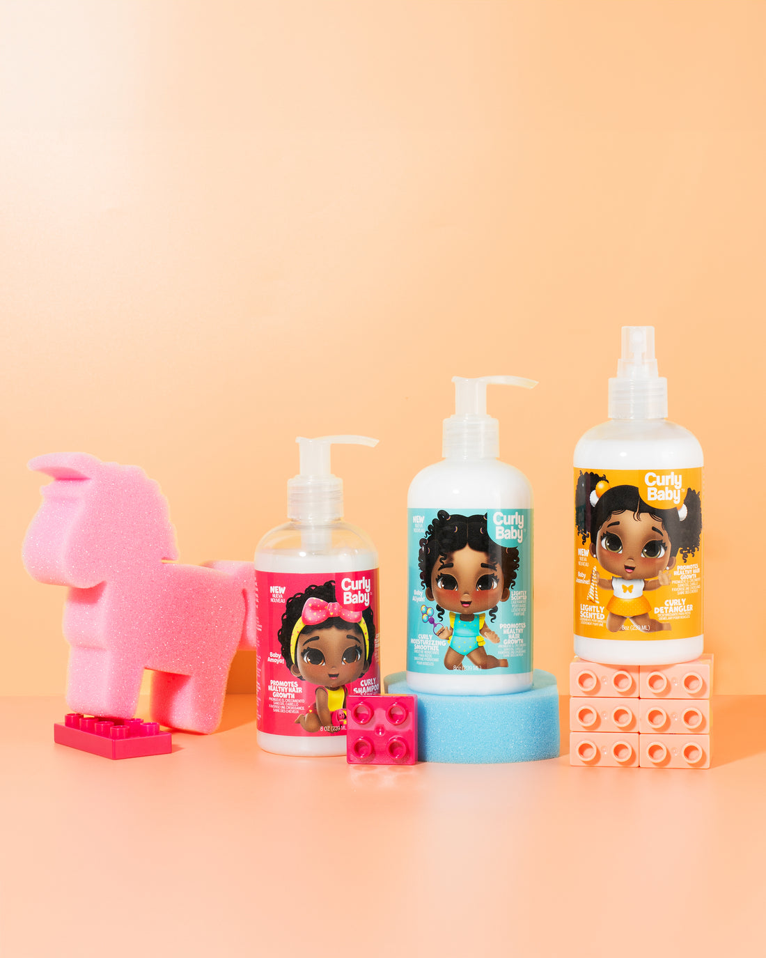 CurlyBaby Baby Girl Bundle - Sada produktů pro dívčí kudrnaté vlásky 3x239 ml