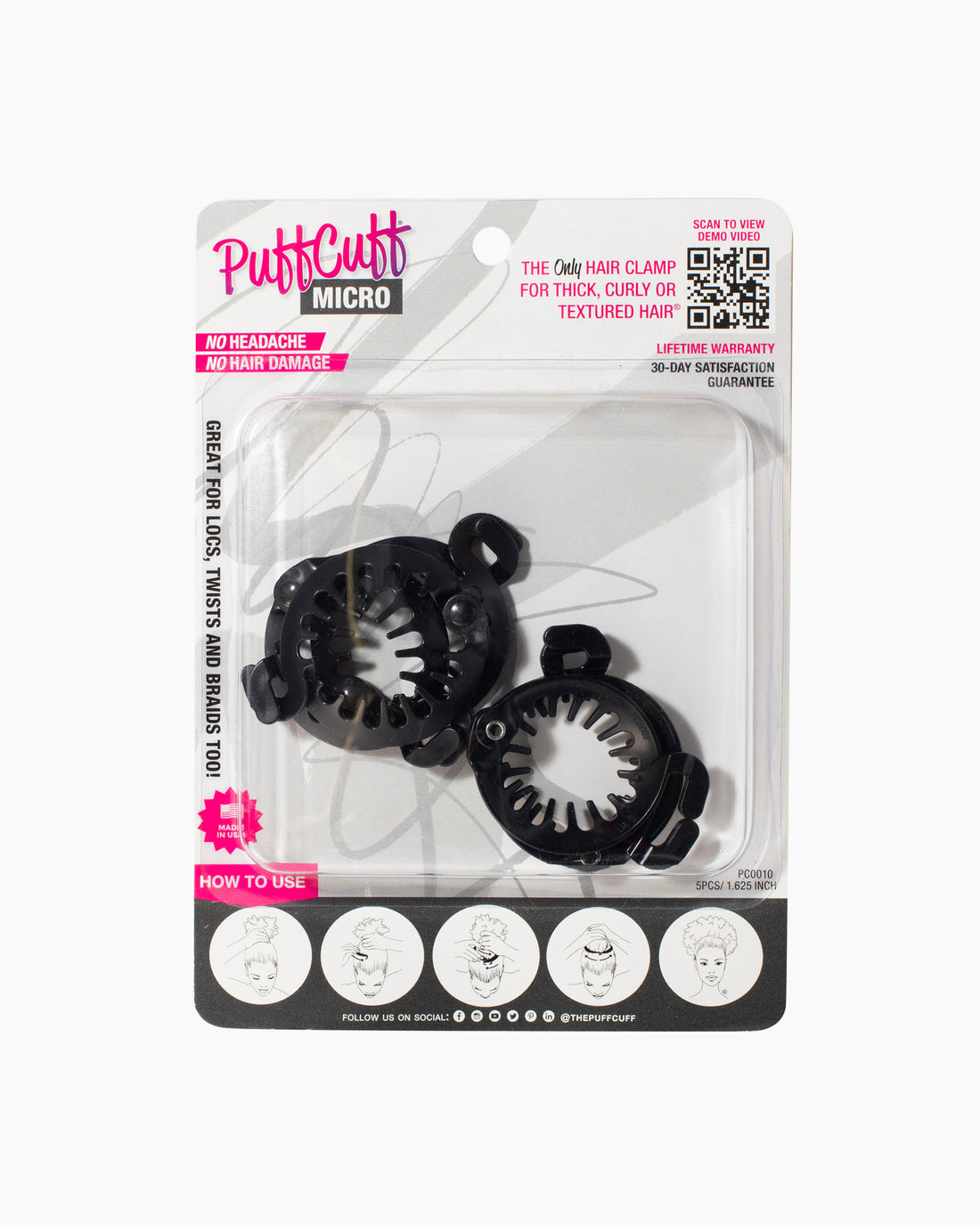 Puff Cuff MICRO - Spona na kudrnaté vlasy