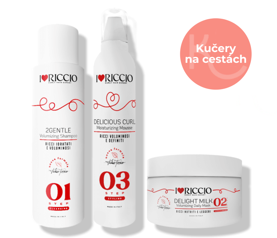 I Love Riccio - Cestovná sada na objem pre jemné vlny a kučery  3x100 ml