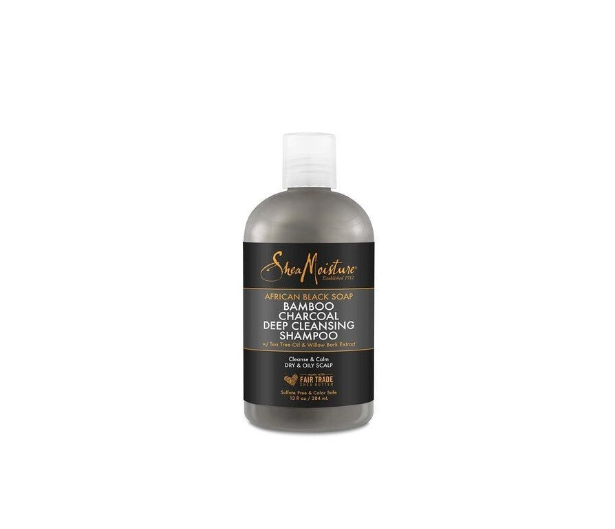 Shea Moisture African Black Soap Bamboo Charcoal Deep Cleansing Shampoo - Hĺbkovo čistiaci šampón 384 ml
